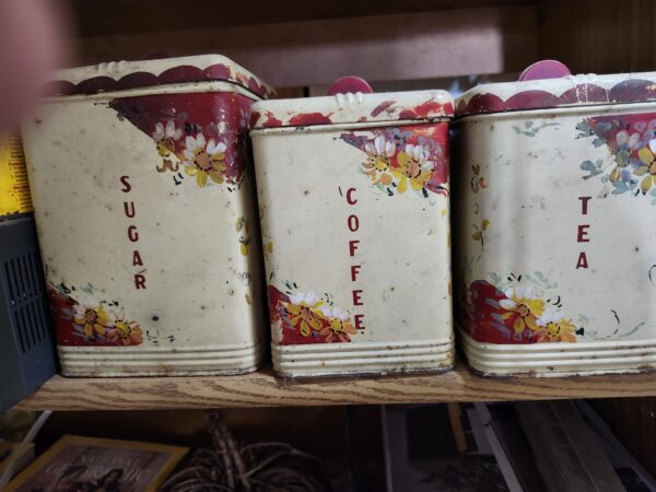 Vintage Coffee, Tea and Sugar bins