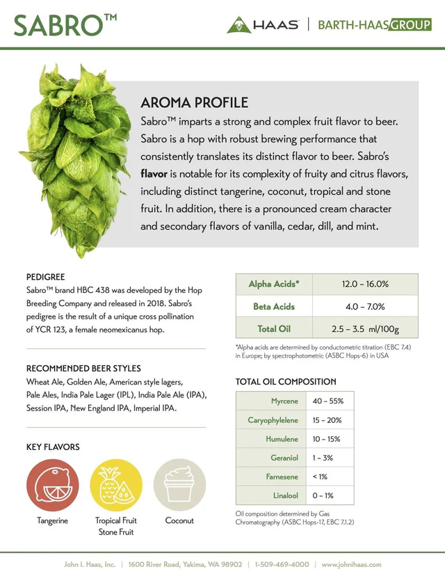(image for) Hops US Sabro® Pellets 1 oz.